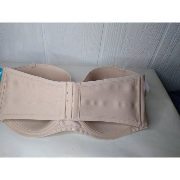 Vanity Fair 74380 Sz 38DD Beauty Back Full Figure Strapless Bra Rose Beige FLAW - Picture 8 of 9